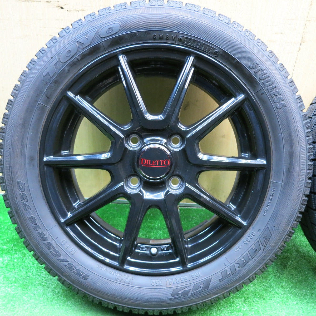 バリ溝！キレイ！9.5分以上★スタッドレス 155/65R14 トーヨー ガリット G5 DILETTO S52 ディレット 14インチ PCD100/4H★5123110HAス