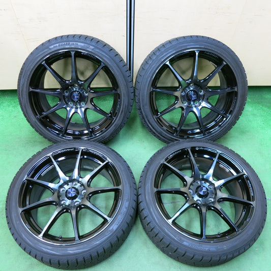 [送料無料] バリ溝！21年！キレイ！9.5分★スタッドレス WedsSport SA-99R 225/40R18 ヨコハマ アイスガード iG70 18インチ ウェッズスポーツ PCD114.3/5H★4112705SYス