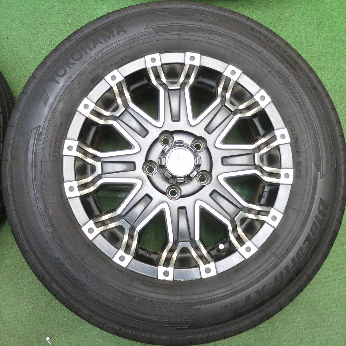 バリ溝！22年！9.5分◎632 LOXARNY ROCK KELLY MX 215/70R16 ヨコハマ BluEarth-XT AE61 ロクサーニ ロックケリー 16インチ PCD114.3/5H◎6092003HAノ