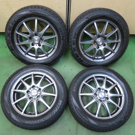 バリ溝！22年！キレイ！9分★LOXARNY SPORT 205/60R16 スタッドレス ネクセン WINGUARD ice ロクサーニ スポーツ 16インチ PCD114.3/5H★6012704イス