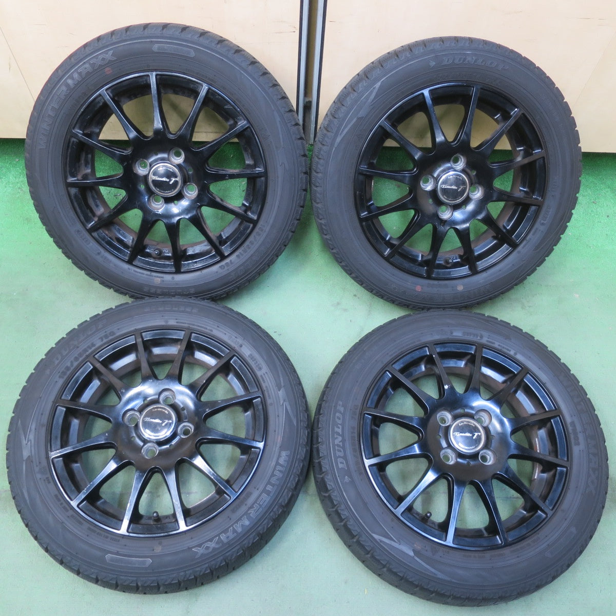 4本価格！22年◎スタッドレス 155/65R14 ダンロップ ウインターマックス WM02 Tirado γ La-Strada 阿部商会 ティラード 14インチ PCD100/4H◎6100603イス