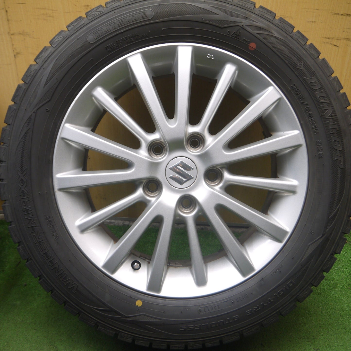 *送料無料* 4本価格★スズキ スイフト スポーツ 純正 205/60R16 スタッドレス ダンロップ ウインターマックス WM01 PCD114.3/5H★4072205Hス