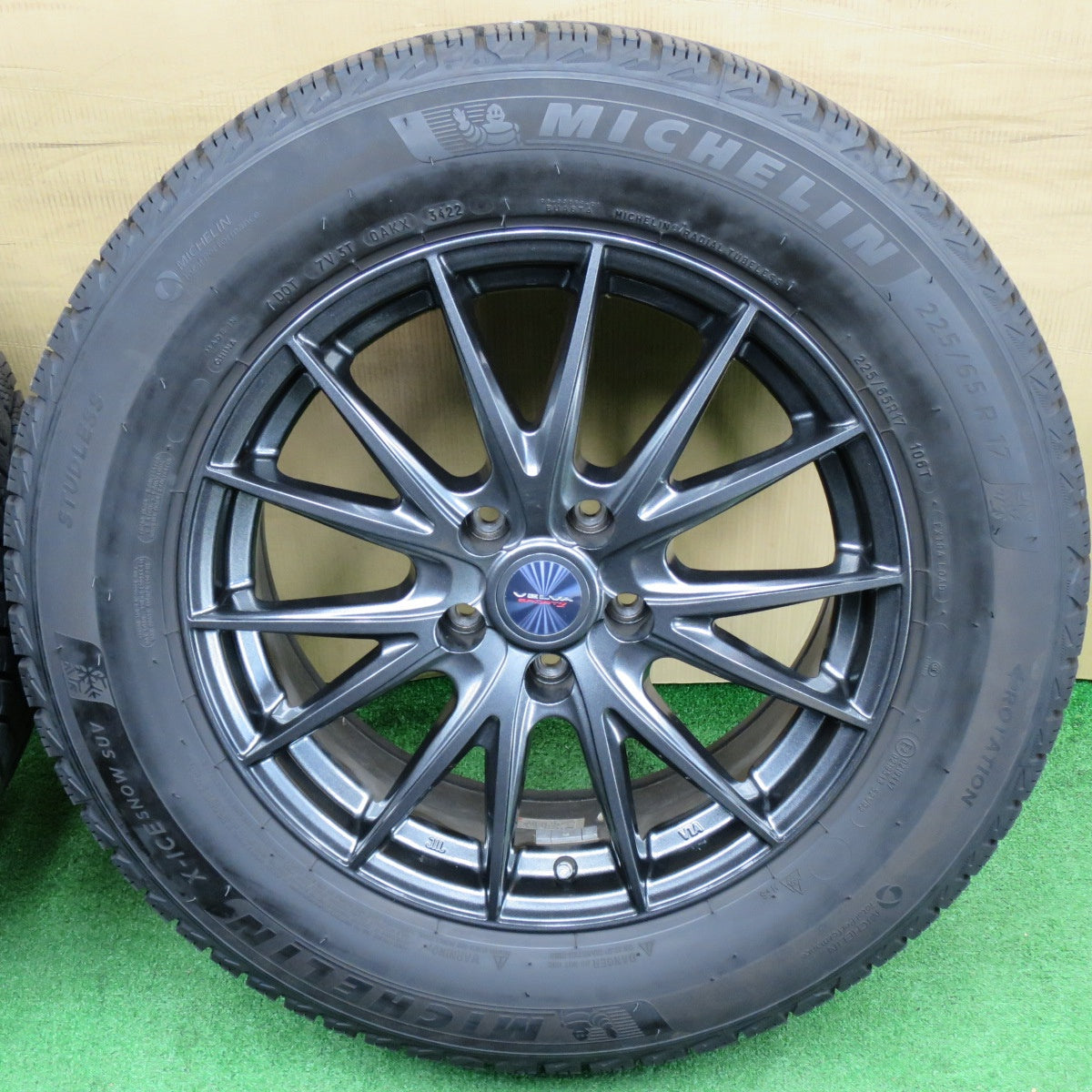 ほぼ未使用！22年！キレイ★スタッドレス 225/65R17 ミシュラン X-ICE SNOW SUV VELVA SPORTZ ヴェルヴァ 17インチ PCD114.3/5H★6022602NKス