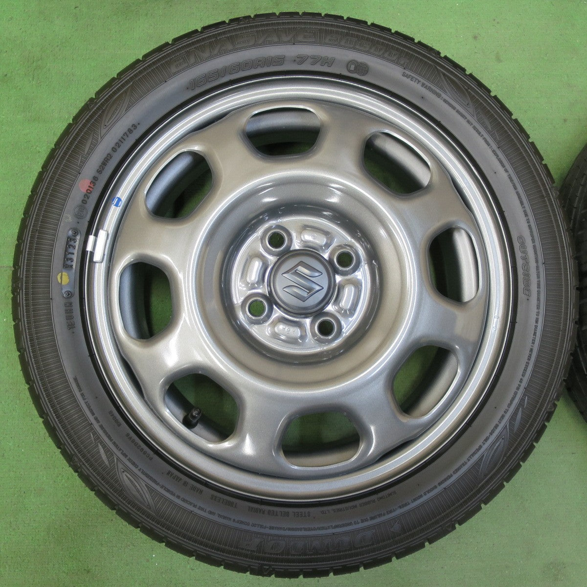 新車外し！23年★スズキ ハスラー 純正 スチール 165/60R15 ダンロップ エナセーブ EC300+ 15インチ PCD100/4H★5080406イノ