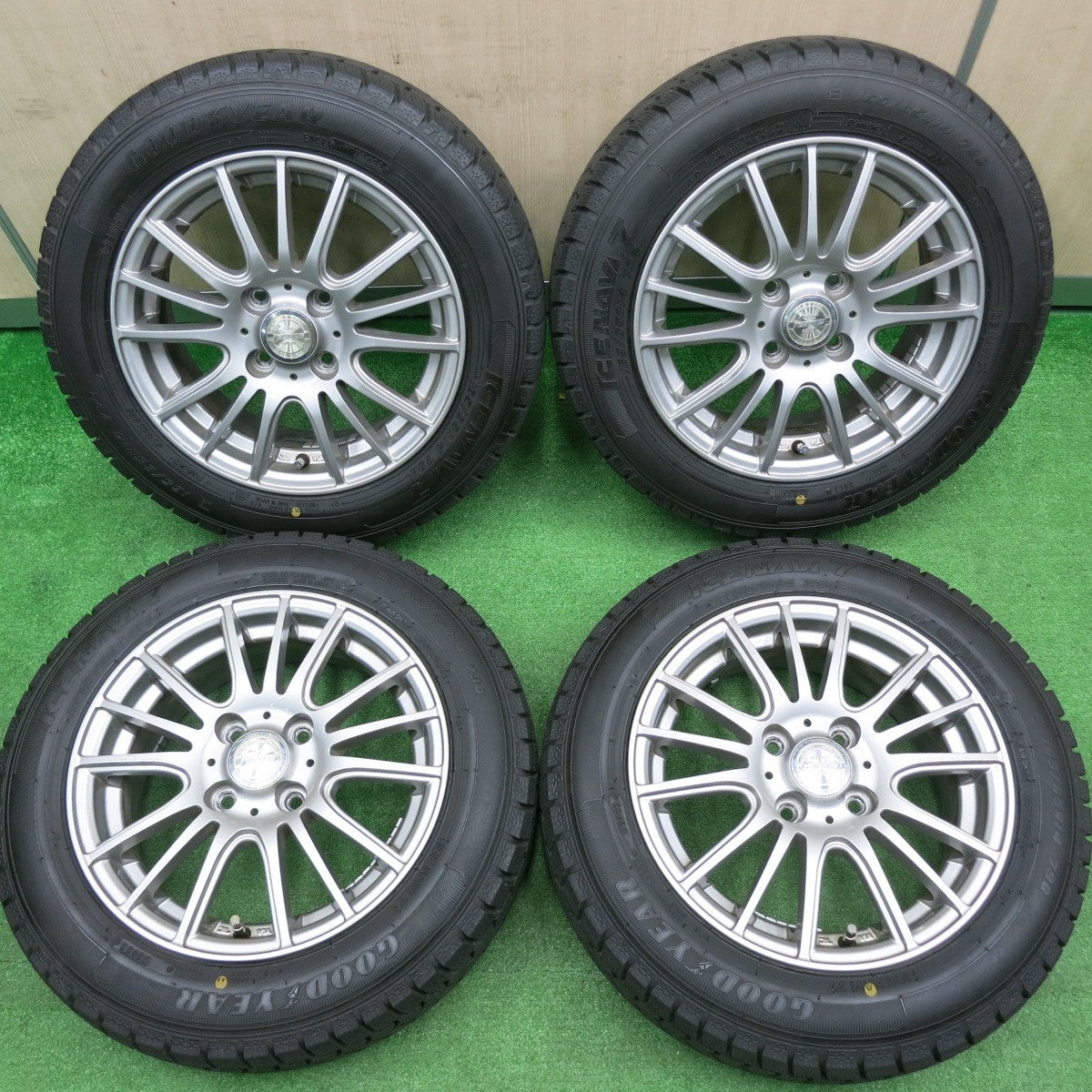 [送料無料] バリ溝！22年！キレイ！9分★スタッドレス 165/65R14 グッドイヤー アイスナビ7 ravrion selzer ラブリオン 14インチ PCD100/4H★4111305TNス