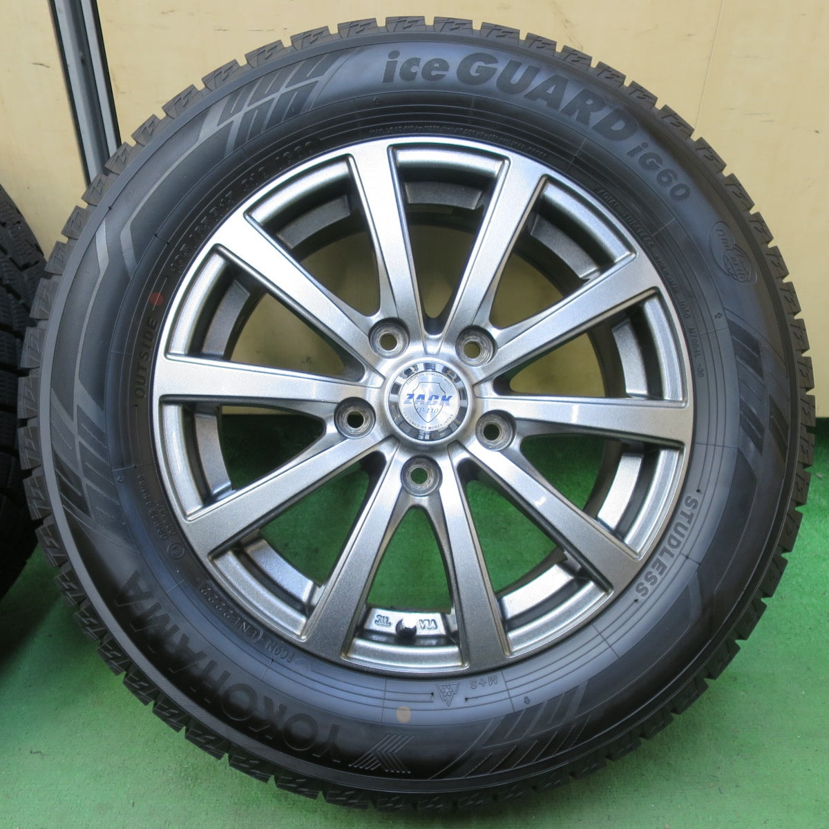 バリ溝！22年！キレイ！ほぼ10分★スタッドレス 195/65R15 ヨコハマ アイスガード iG60 ZACK JP-110 MONZA ザック 15インチ PCD114.3/5H★5072505イス
