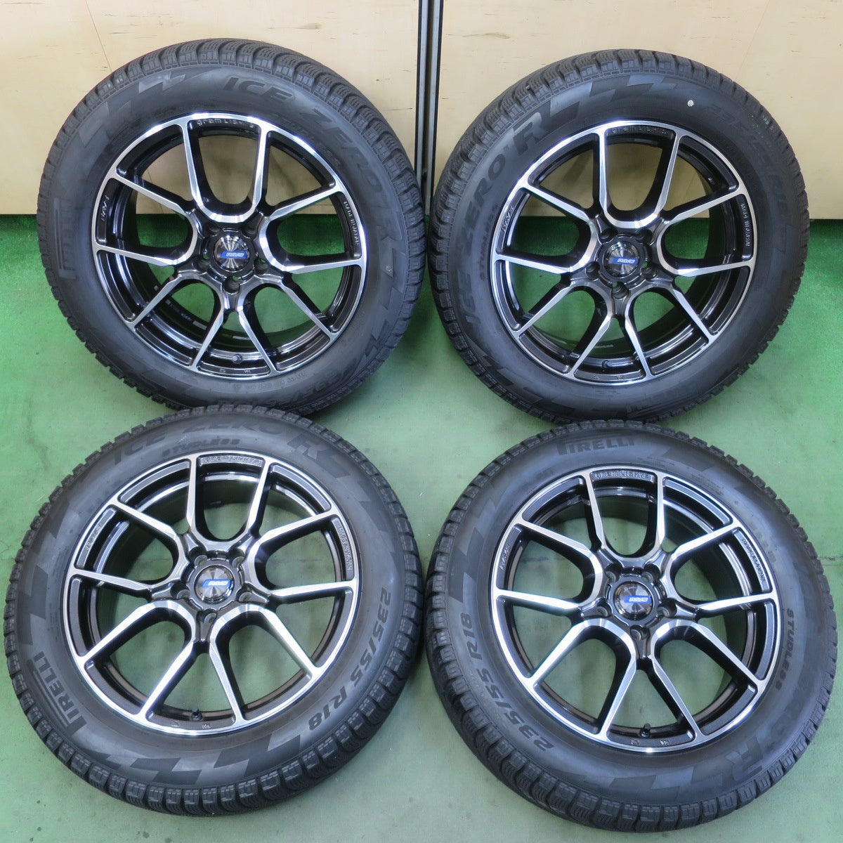 キレイ★RAYS gram LIGHTS GL-57ANA 235/55R18 スタッドレス ピレリ アイス ゼロ R レイズ グラムライツ 18インチ PCD114.3/5H★6052709イス