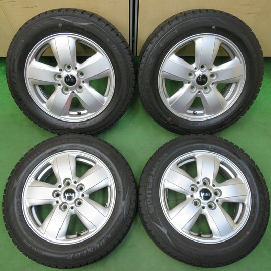 [送料無料] バリ溝！キレイ！9.5分★MINI ミニ クーパー F55 F56 F57 純正 175/65R15 スタッドレス ダンロップ ウインターマックス WM02 15インチ PCD112/5H★4123020イス