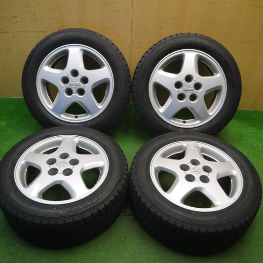 [送料無料] バリ溝！21年！キレイ！9.5分★日産 S14 シルビア 後期 k's 純正 205/55R16 スタッドレス グッドイヤー アイスナビ7 16インチ PCD114.3/5H★5011003Hス