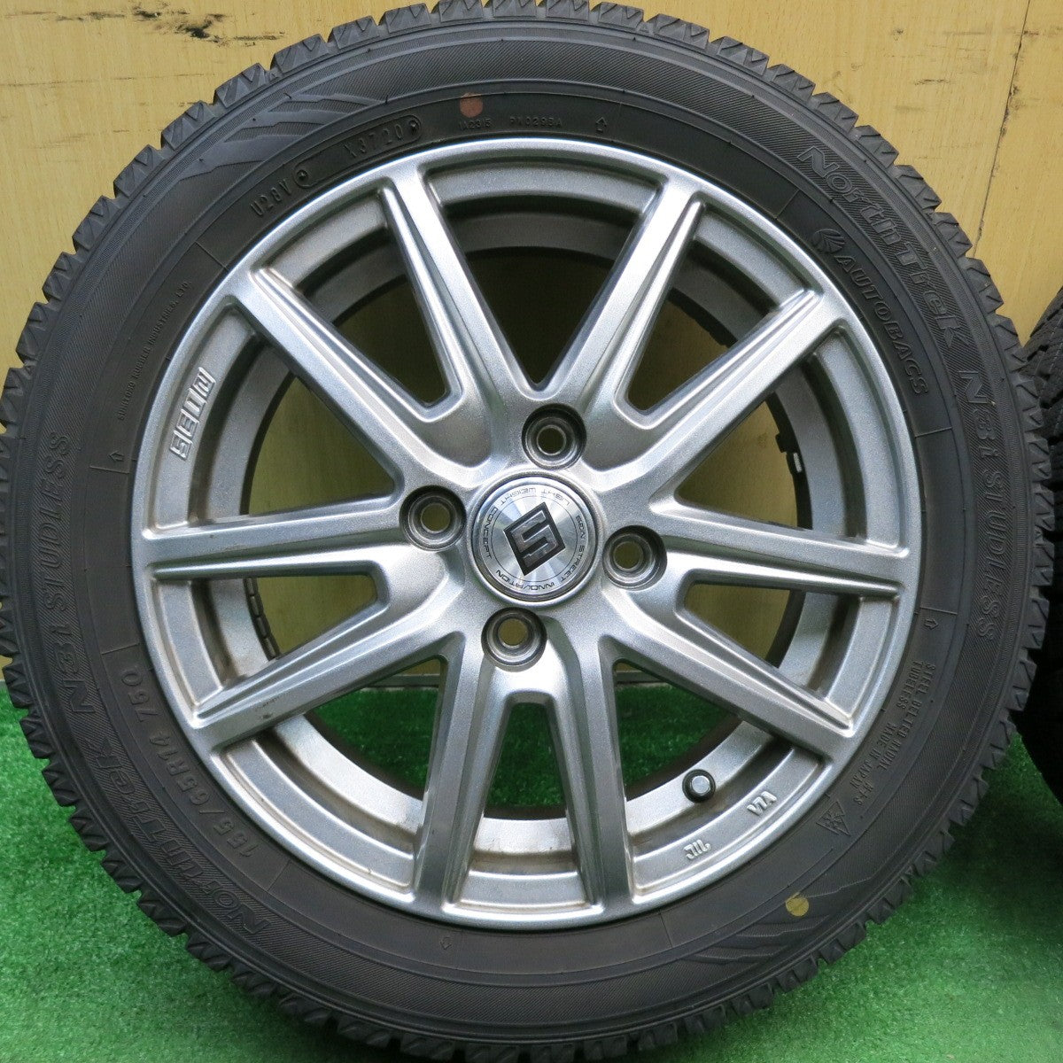 バリ溝！9.5分★スタッドレス 155/65R14 オートバックス ノーストレック N3i SEIN ザイン 14インチ PCD100/4H★5062710AKス