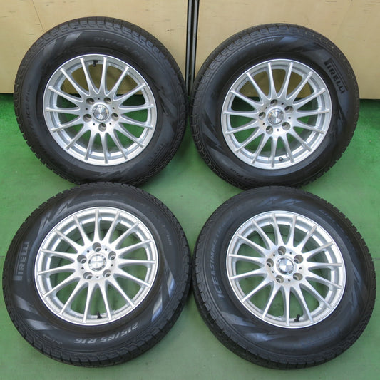 バリ溝！21年！キレイ！9分★スタッドレス 215/65R16 ピレリ アイスアシンメトリコ プラス CYBER サイバー 16インチ PCD114.3/5H★5090101イス