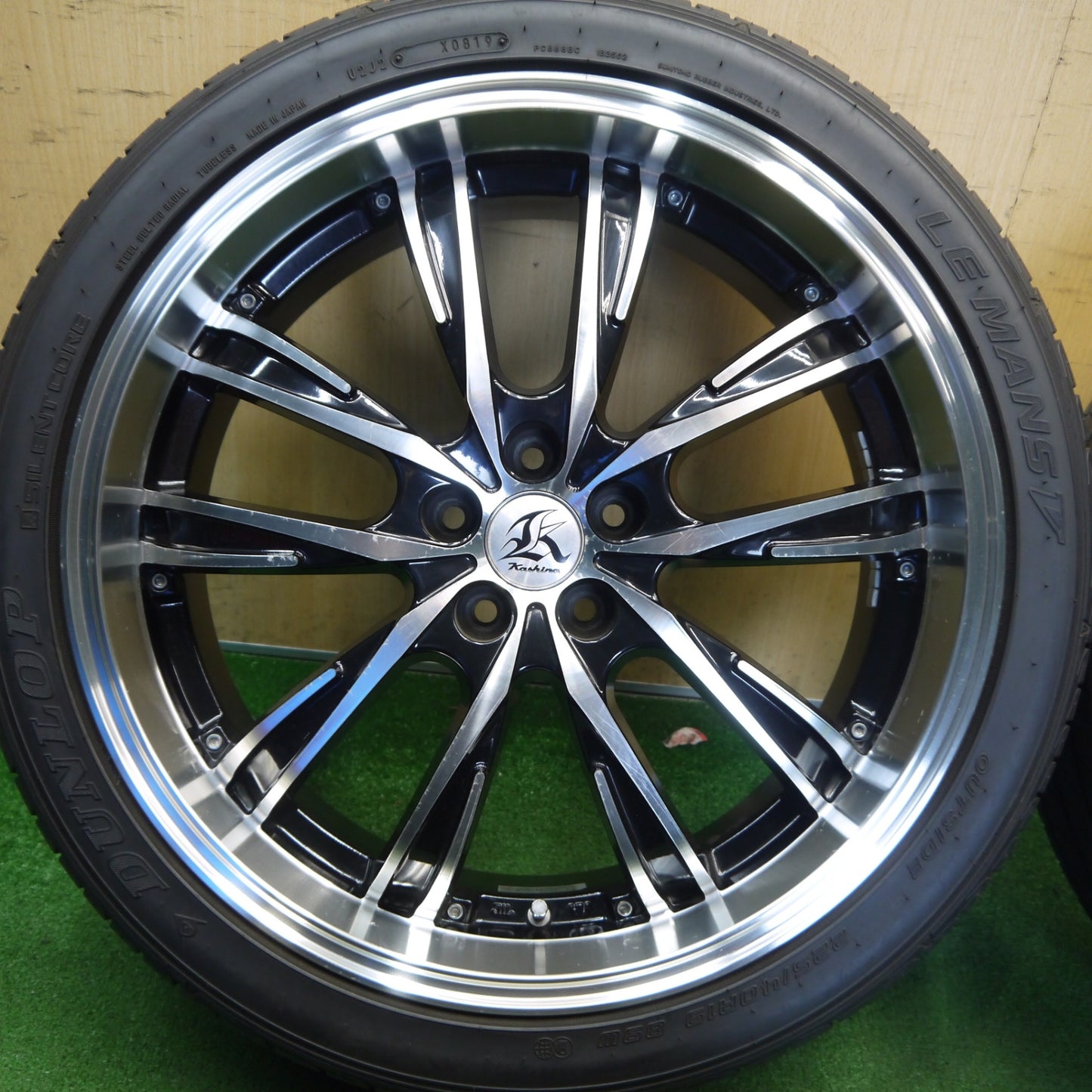 バリ溝！9.5分★プリウス 等 Kashina XV5 225/40R19 ダンロップ LE MANS V カシーナ 19インチ PCD100/5H★6050819Hノ
