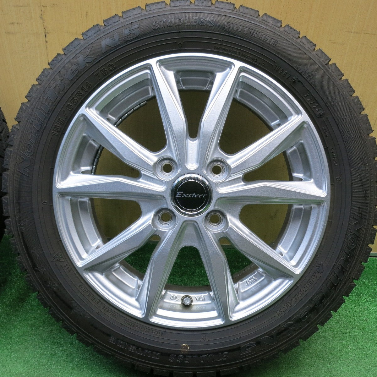 ほぼ未使用！24年！キレイ★スタッドレス 155/65R14 オートバックス ノーストレック N5 Exsteer エクスター 14インチ PCD100/4H★6040522HAス