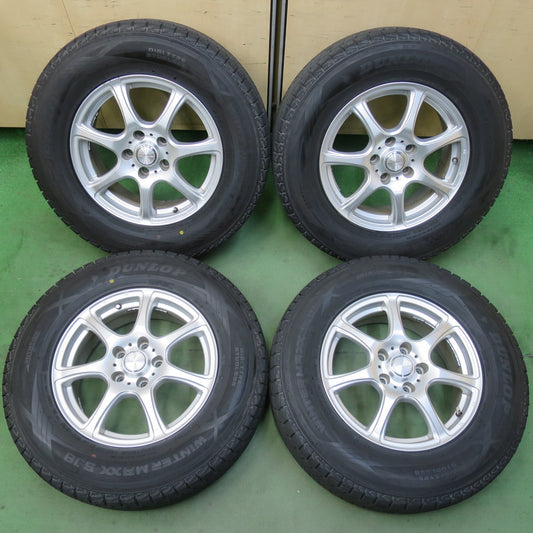 バリ溝！22年！9.5分★スタッドレス 225/70R16 ダンロップ ウインターマックス SJ8 SJ8+ E sprine 社外 アルミ 16インチ PCD114.3/5H★6041604イス