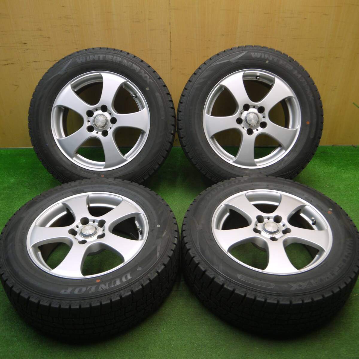 バリ溝！21年！9.5分★スタッドレス 205/65R16 ダンロップ ウインターマックス WM02 AIRGRET 16インチ PCD114.3/5H★5012214Hス