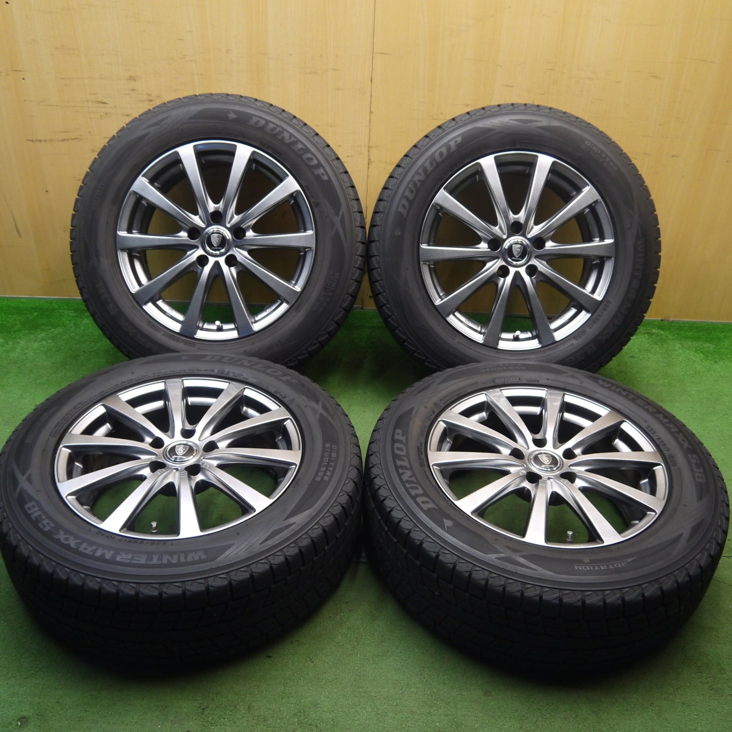 バリ溝！キレイ！8.5分★スタッドレス 225/65R17 ダンロップ ウインターマックス SJ8 MANARAY SPORT マナレイスポーツ 17インチ PCD114.3/5H★5071606Hス