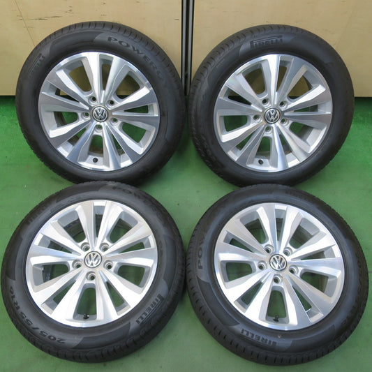 タイヤほぼ未使用！24年！キレイ★ワーゲン ゴルフ7 純正 205/55R16 ピレリ POWERGY TM 16インチ PCD112/5H★5070903イノ