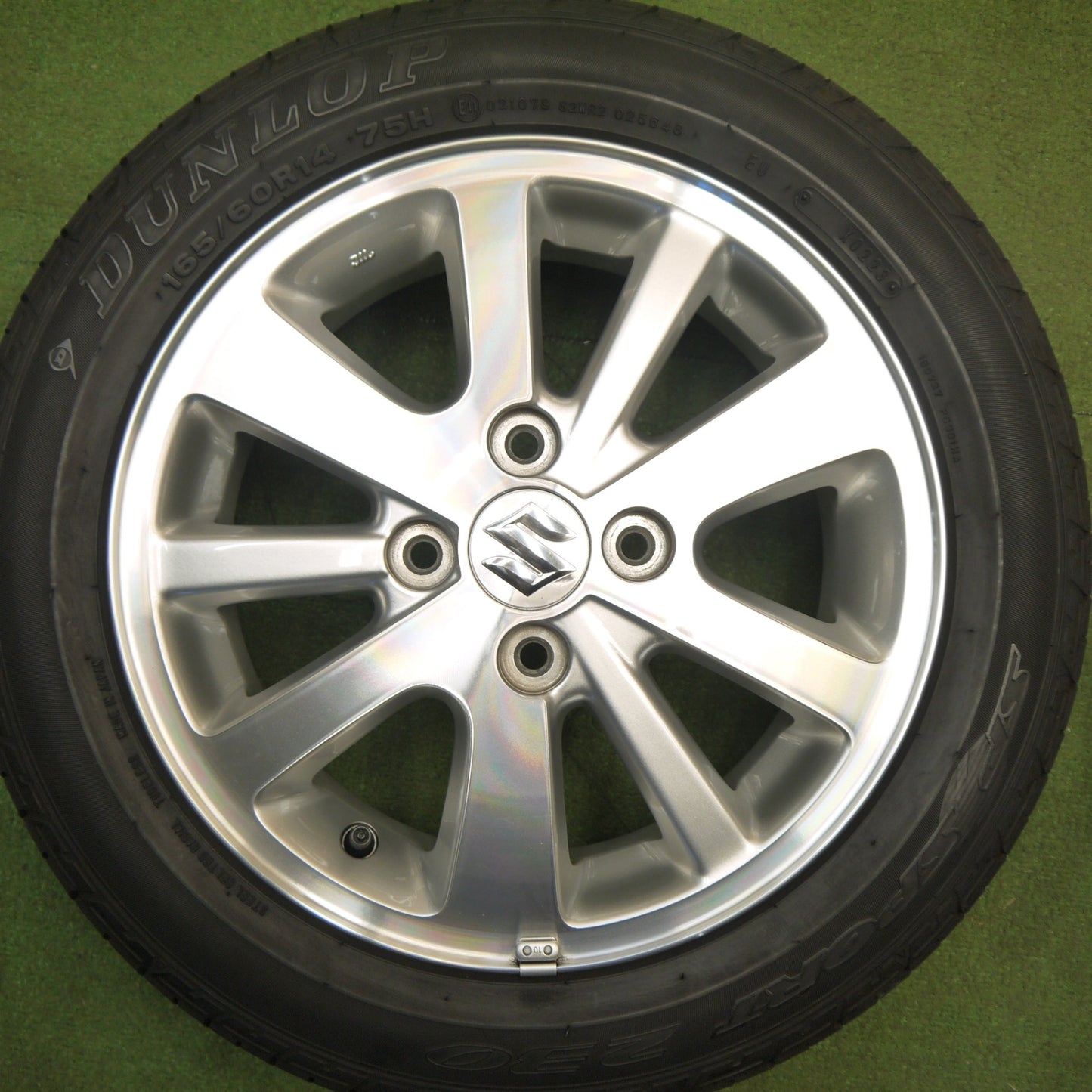 バリ溝！23年！キレイ！8.5分★スズキ エブリイ ワゴン 純正 165/60R14 ダンロップ SPスポーツ 230 14インチ PCD100/4H★6022007Hノ
