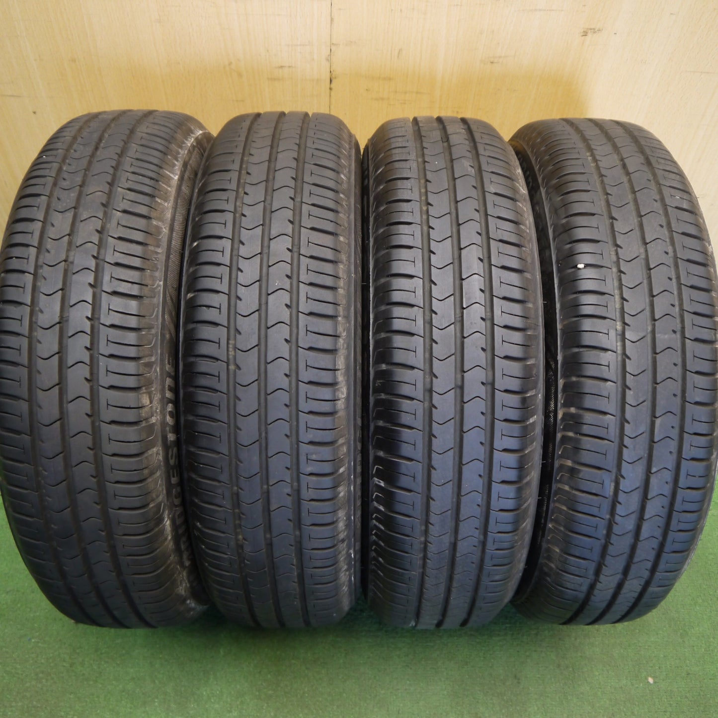 バリ溝！キレイ！9分★ダイハツ ミラ ココア 純正 スチール 155/65R14 ブリヂストン エコピア NH100C 14インチ PCD100/4H★6051108Hノ