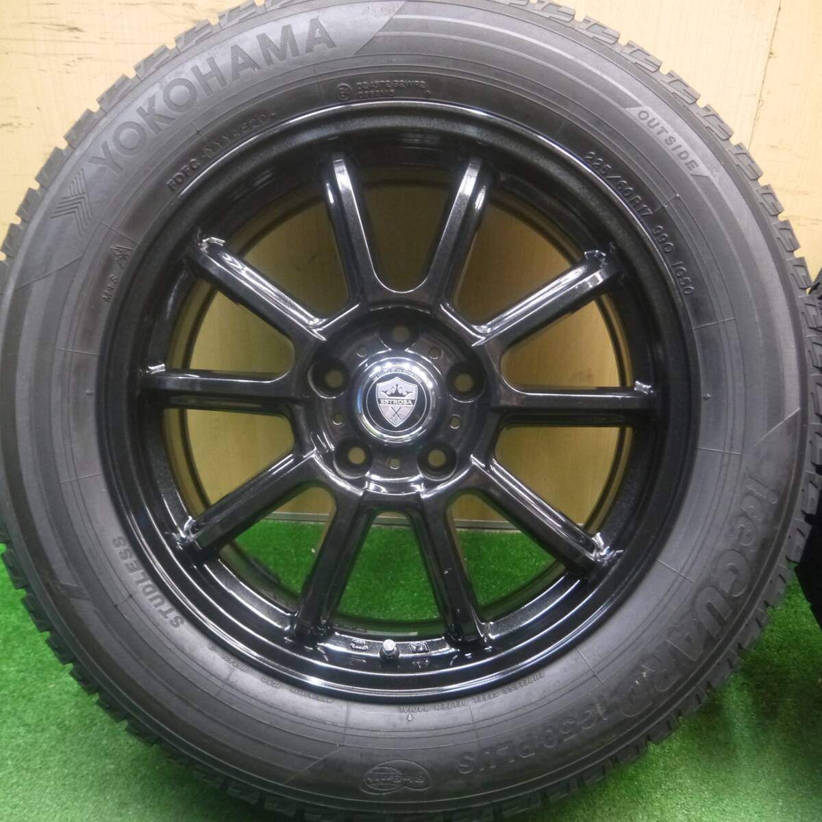 バリ溝！キレイ！9.5分以上★スタッドレス 225/60R17 ヨコハマ アイスガード iG50 プラス ESTROSA エステローザ 17インチ PCD114.3/5H★5022113Hス