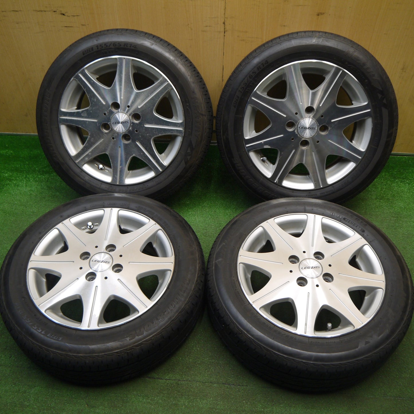 4本価格★Stich LEGZAS D800 155/65R14 ブリヂストン ネクストリー エコピア シュティッヒ レグザス 14インチ PCD100/4H★6012609Hノ