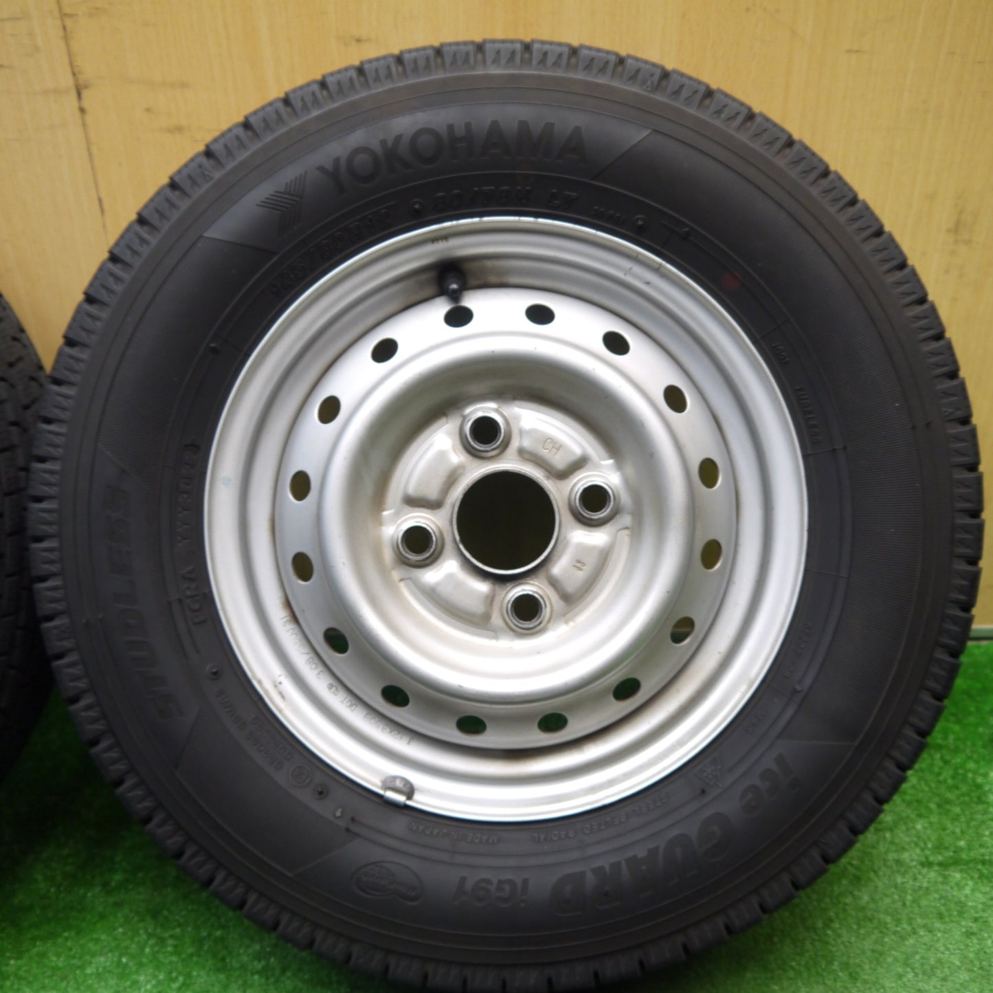 バリ溝！22年！9.5分★スタッドレス 145/80R12 80/78N ヨコハマ アイスガード iG91 スチール ホイール 12インチ PCD100/4H★5111402KKス