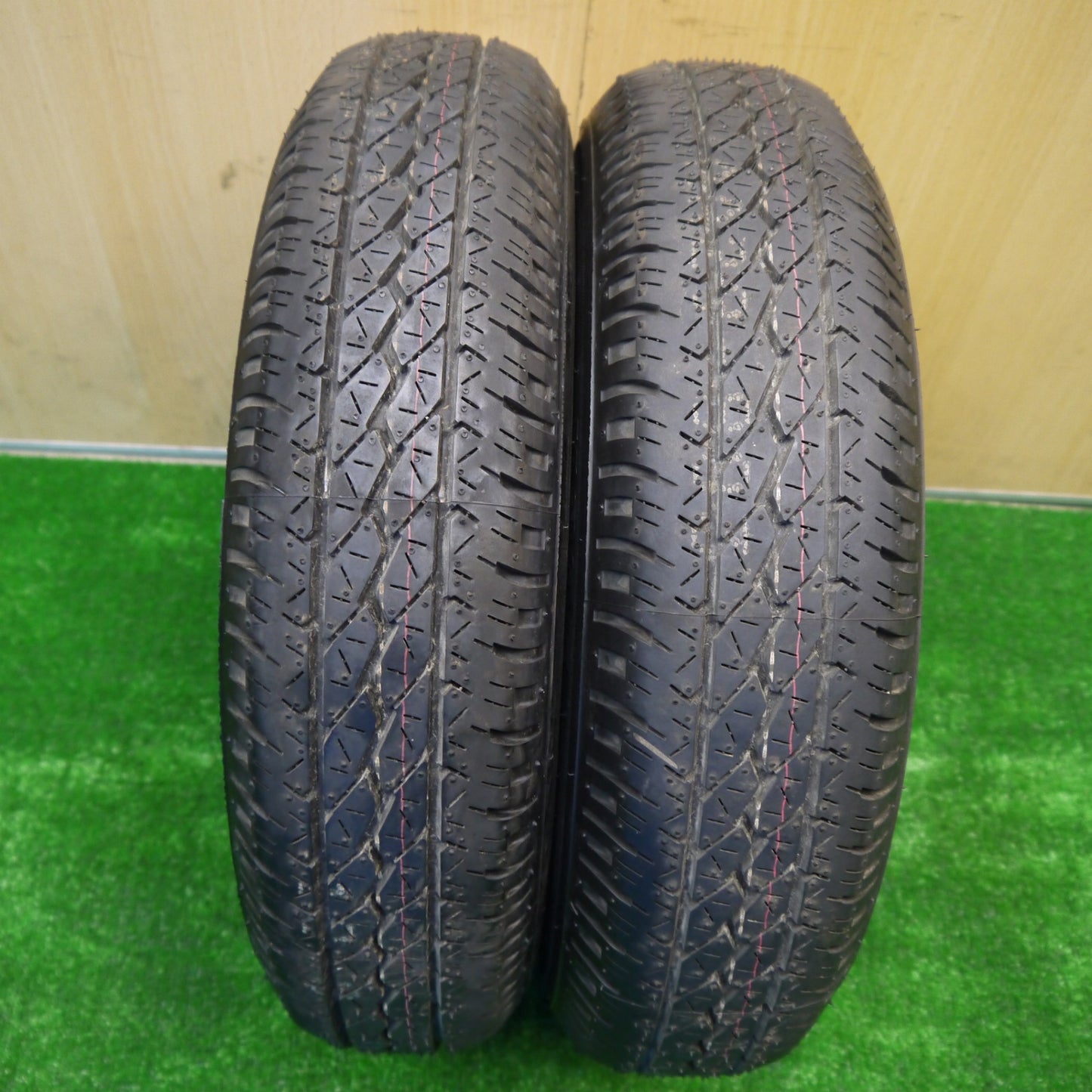 未使用！2本★145R12 LT 6PR ブリヂストン K305 スチール ホイール 12インチ PCD 100 110 114.3/4H マルチ★5100802Hノ