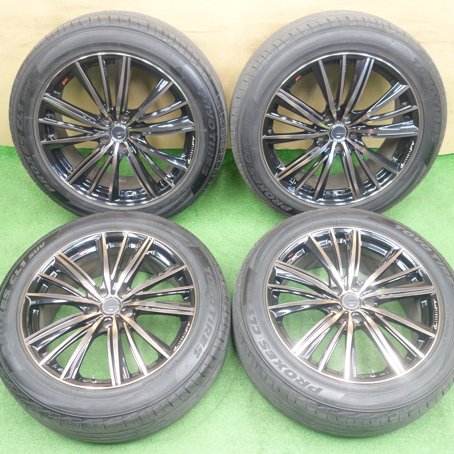 バリ溝！24年！キレイ！9.5分★LEONIS FY 225/55R19 トーヨー プロクセス CL1 SUV レオニス 19インチ PCD114.3/5H★6020503KTノ