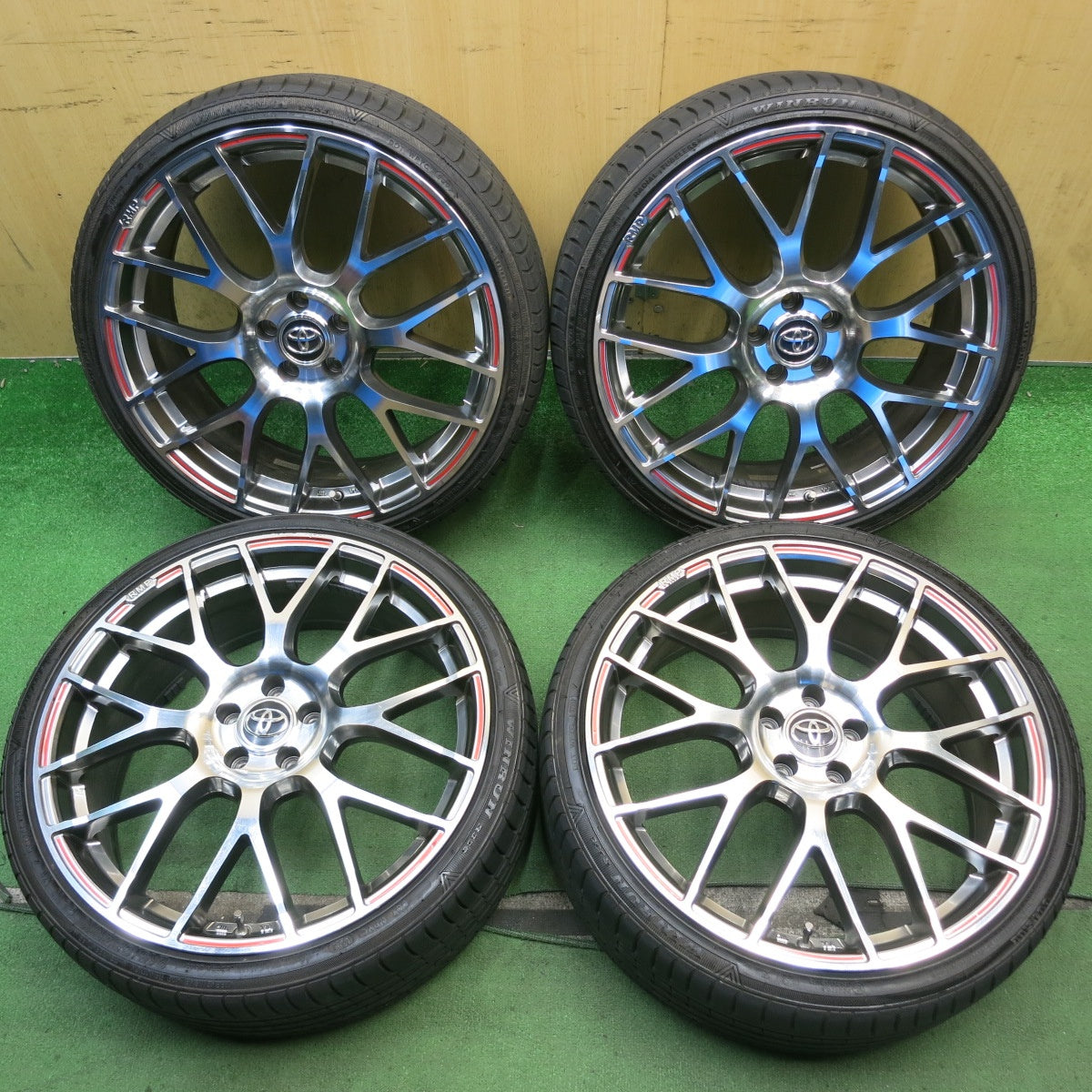 4本価格◎プリウス インプレッサ 等 RMP 215/35R19 ウィンラン R330 社外 アルミ 19インチ PCD100/5H◎6082502HAノ