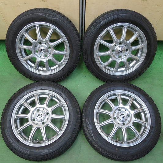 バリ溝！キレイ！9.5分★スタッドレス 155/65R14 ダンロップ ウインターマックス WM02 社外 アルミ 14インチ PCD100/4H★5051509イス