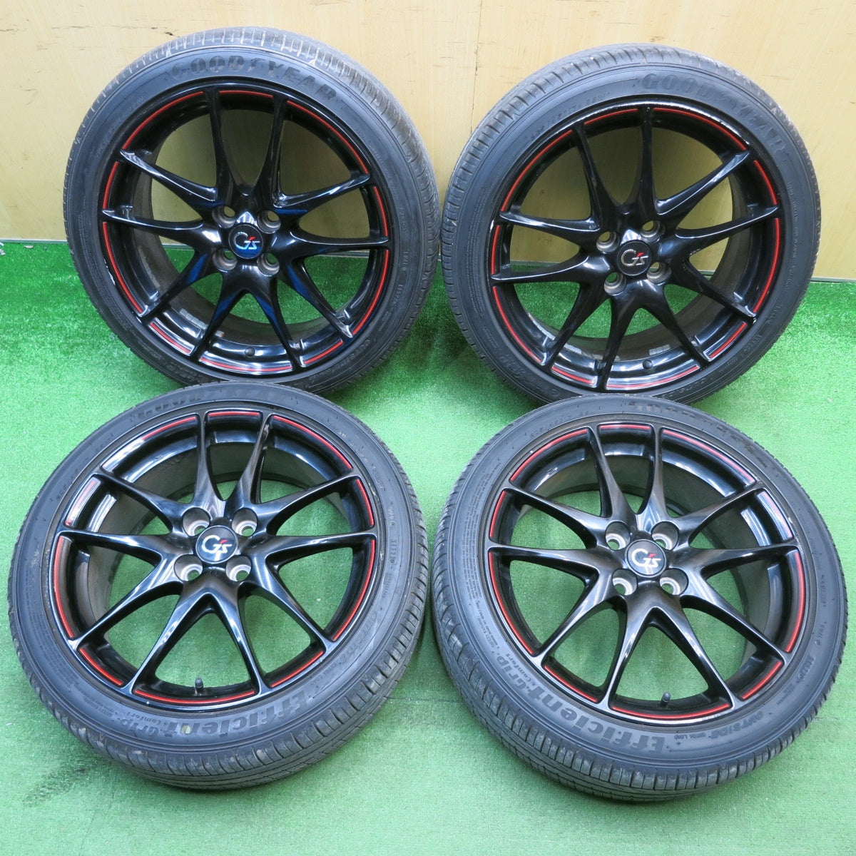 バリ溝！9.5分★トヨタ ヴィッツ G's 純正 205/45R17 グッドイヤー EfficientGrip Comfort 17インチ PCD100/4H★6022801HAノ