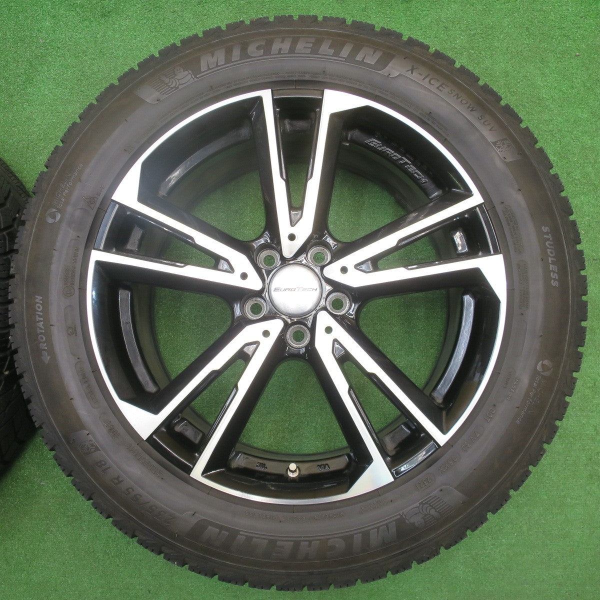 バリ溝！21年！キレイ！9分★ボルボ XC40 等 EUROTECH GAYA SOLI 235/55R18 スタッドレス ミシュラン X-ICE SNOW SUV ユーロテック ガヤ ソリ 18インチ PCD108/5H★5111203NJス