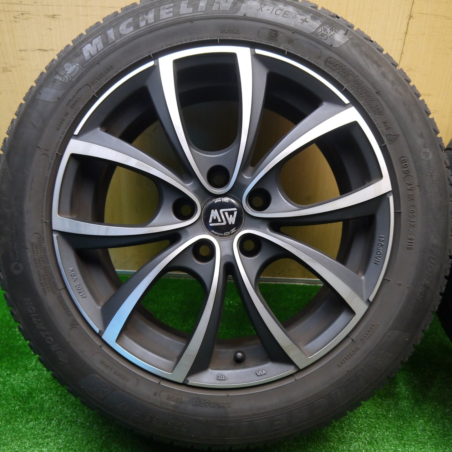 キレイ★BMW 等 O・Z MSW27 225/55R17 スタッドレス ミシュラン X-ICE3+ OZ 17インチ PCD112/5H★5102003Hス