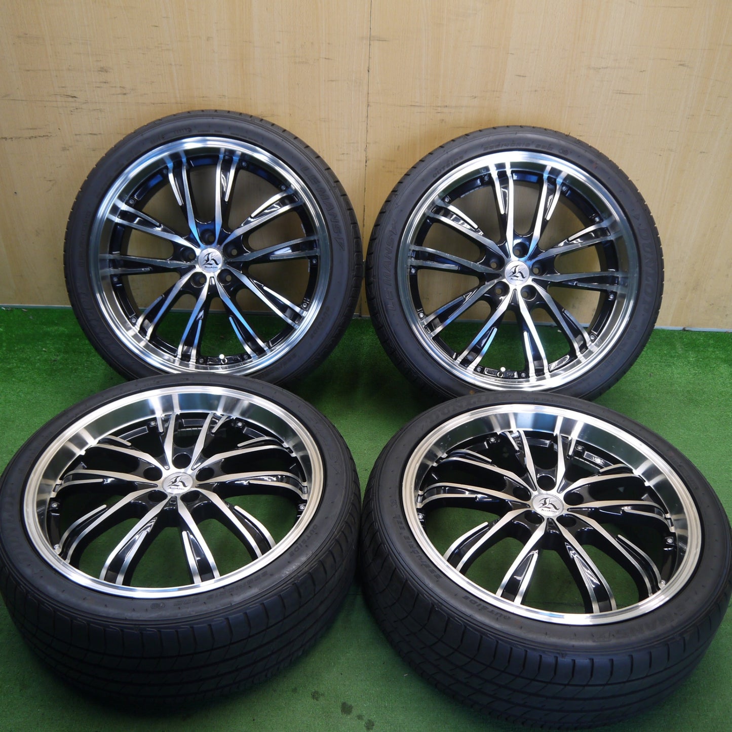 バリ溝！9.5分★プリウス 等 Kashina XV5 225/40R19 ダンロップ LE MANS V カシーナ 19インチ PCD100/5H★6050819Hノ