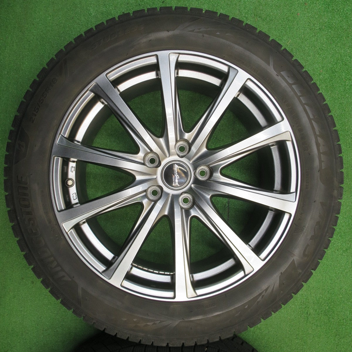 バリ溝！キレイ！9.5分★スタッドレス 215/55R18 ブリヂストン ブリザック VRX3 EuroSpeed MANARAY SPORT ユーロスピード マナレイ 18インチ PCD114.3/5H★5122506NJス