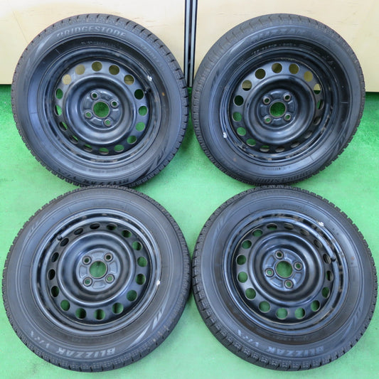 *送料無料* バリ溝！9.5分以上★スタッドレス 185/60R15 ブリヂストン ブリザック VRX スチール ホイール 15インチ PCD100/4H★4060704イス