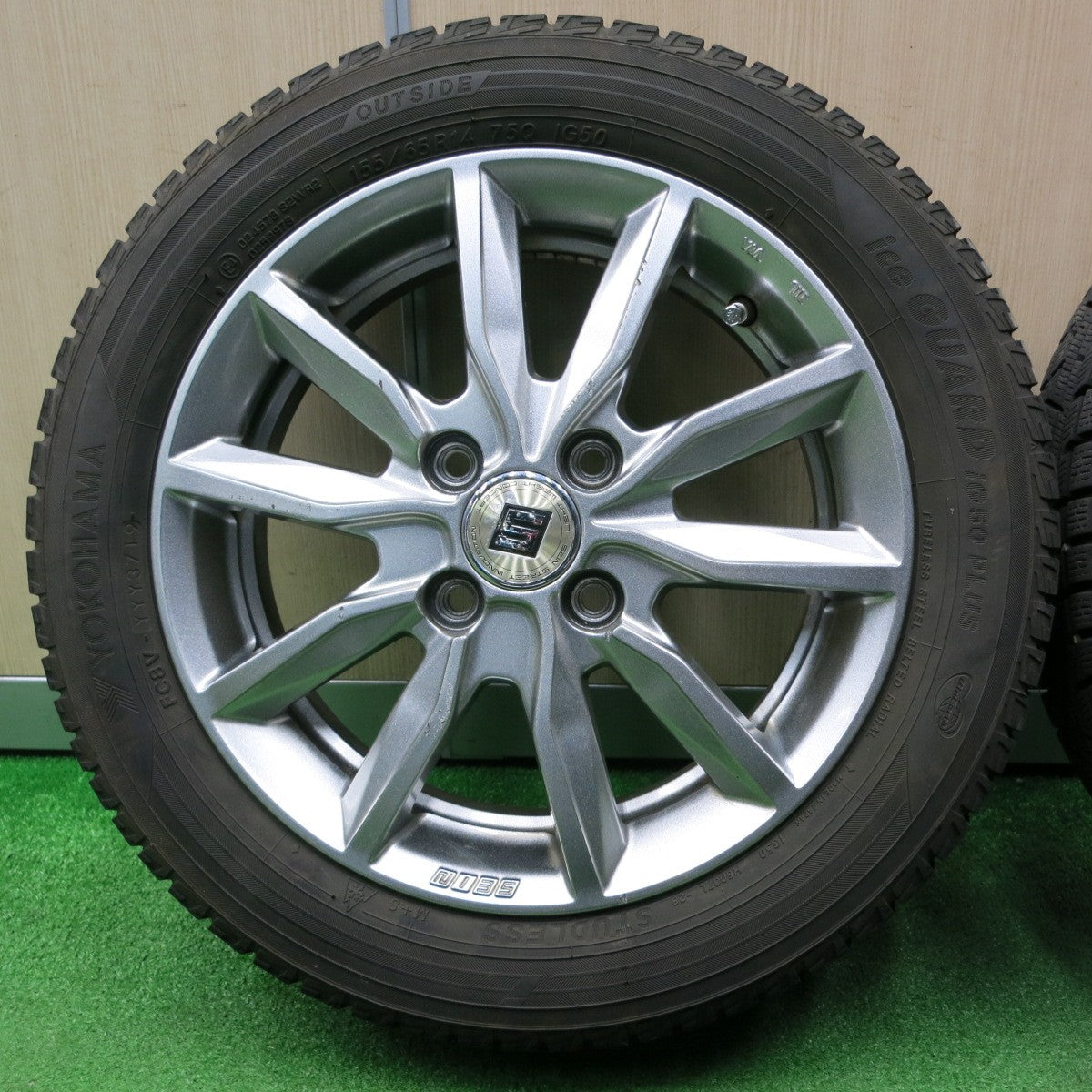[送料無料] バリ溝！8.5分★スタッドレス 155/65R14 ヨコハマ アイスガード iG50 プラス SEIN AME ザイン 14インチ PCD100/4H★4111801NJス