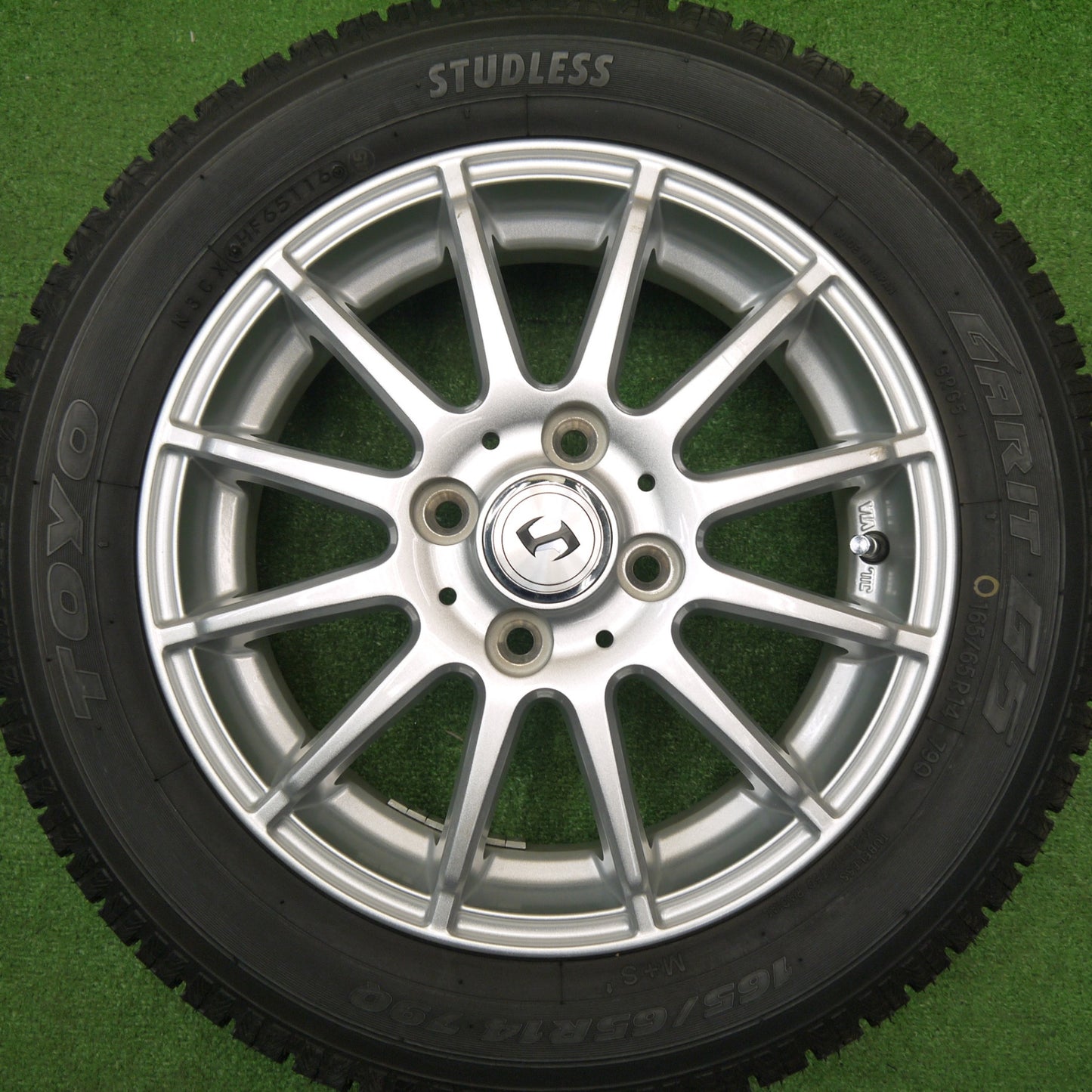 ほぼ未使用！キレイ★スタッドレス 165/65R14 トーヨー ガリット G5 社外 アルミ 14インチ ハスラー ソリオ 等 PCD100/4H★5103101Hス