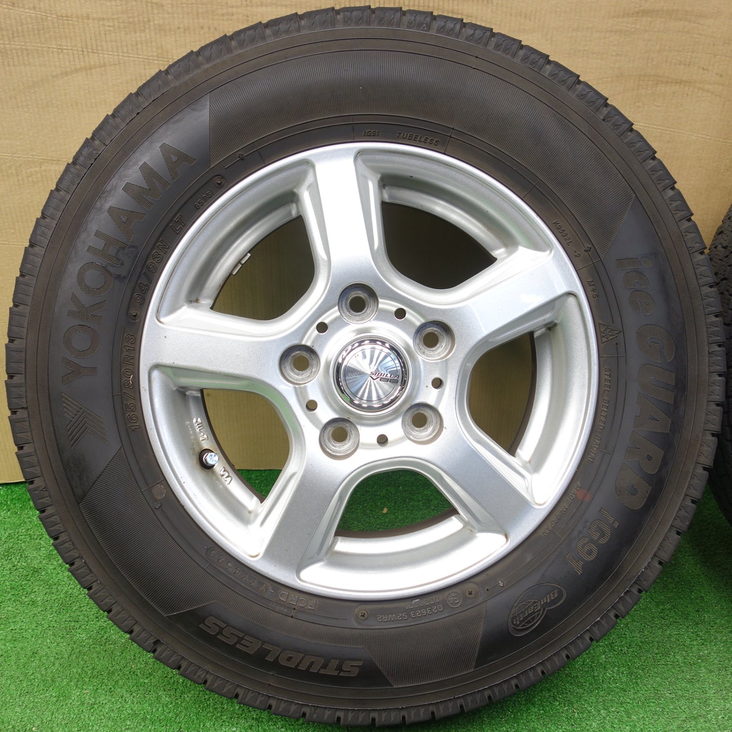 バリ溝！9分★スタッドレス 165/80R13 94/93N ヨコハマ アイスガード iG91 SIBILLA V88 シビラ 13インチ PCD114.3/5H★5121403KTス