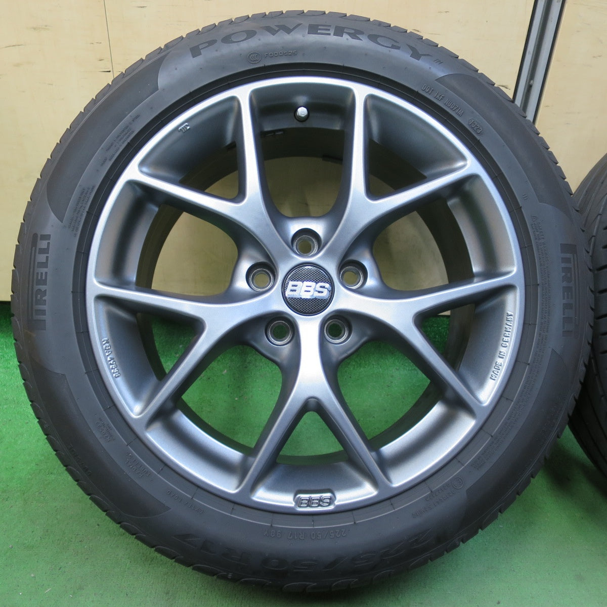 キレイ！23年★ボルボ 等 BBS SR007 225/50R17 ピレリ POWERGY TM パワジー 17インチ PCD108/5H★5071607イノ