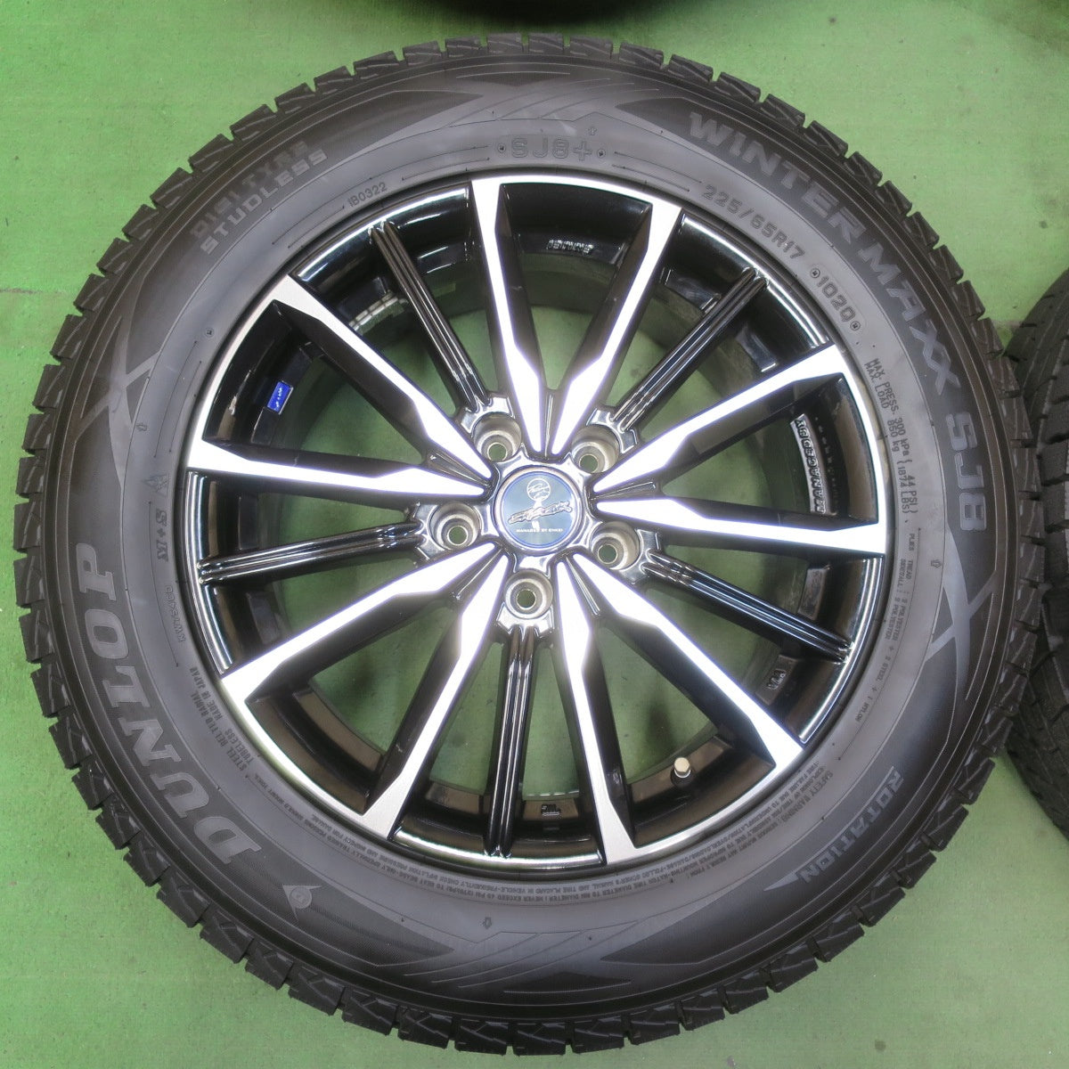 タイヤほぼ未使用！21年★スタッドレス 225/65R17 ダンロップ ウインターマックス SJ8 SMACK ENKEI スマック エンケイ 17インチ PCD114.3/5H★5071204イス