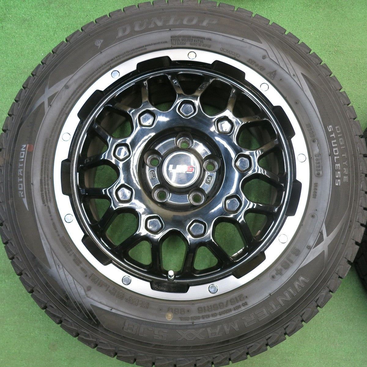 バリ溝！23年！9.5分以上★ジープ 等 LMG MS-9W 215/65R16 スタッドレス ダンロップ ウインターマックス SJ8 LEHRMEISTER GEAR 16インチ PCD110/5H★6032911HAス