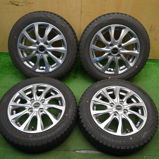 バリ溝！23年！キレイ！9.5分★スタッドレス 155/65R14 ダンロップ ウインターマックス WM02 BALMINUM バルミナ 14インチ PCD100/4H★5042107Hス