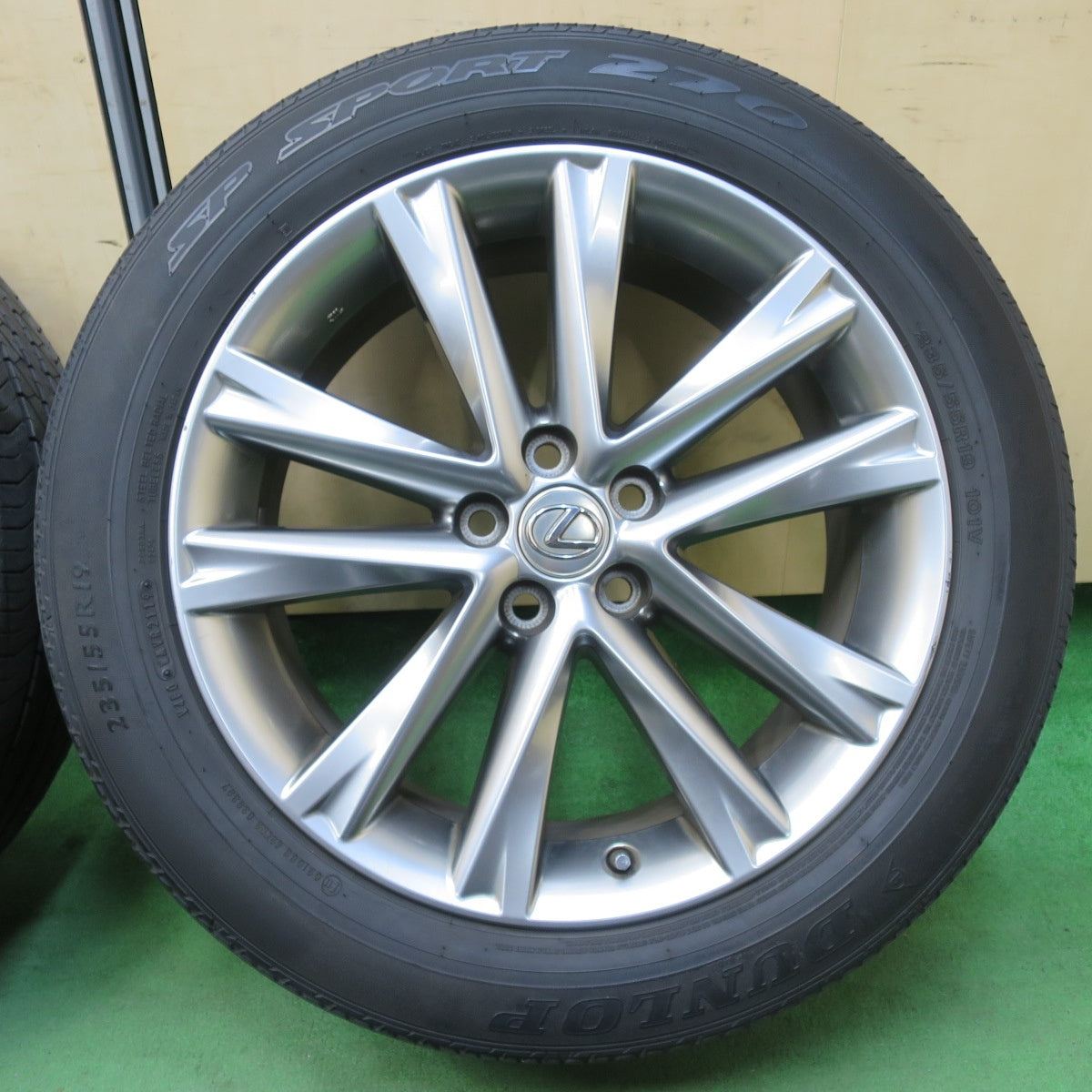 [送料無料] バリ溝！21年！9分★レクサス RX Fスポーツ 純正 235/55R19 ダンロップ SPスポーツ 270 19インチ PCD114.3/5H★5031801イノ