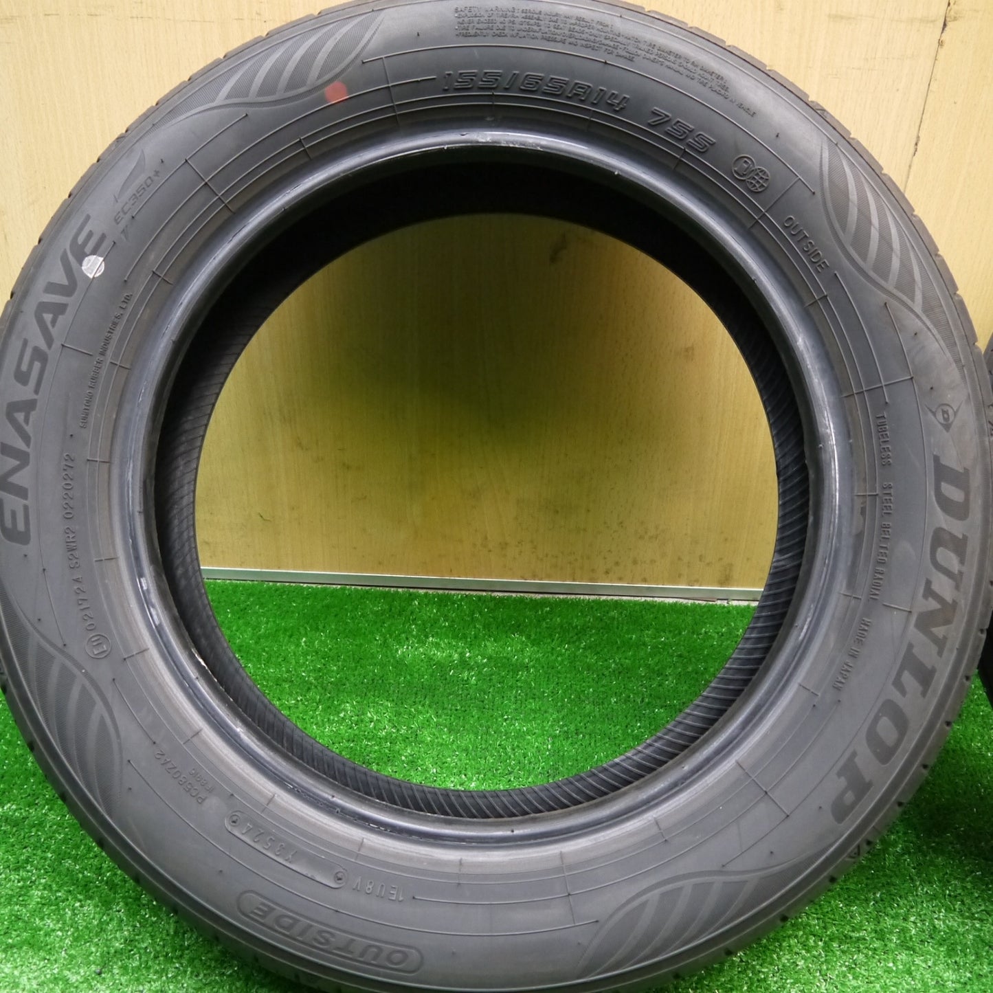 バリ溝！24年！ほぼ10分★155/65R14 ダンロップ エナセーブ EC350+ タイヤ 14インチ N-BOX デイズ ワゴンR タント 等★5101405Hノタ