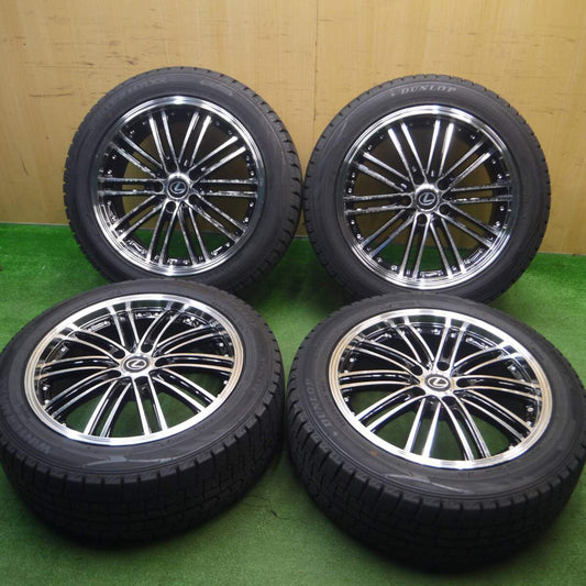 バリ溝！9.5分★Lehrmeister VALLONE 225/50R18 スタッドレス ダンロップ ウインターマックス WM02 レアマイスター ヴァッローネ PCD114.3/5H★5030307Hス