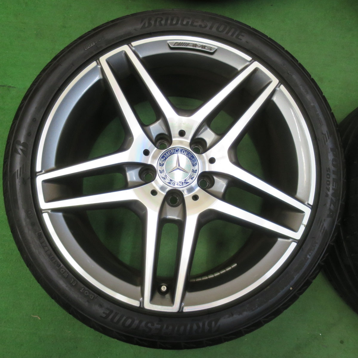 [送料無料] バリ溝！8.5分★ベンツ Eクラス W212 純正 AMG 245/40R18 265/35R18 ブリヂストン ポテンザ RE050A S007A PCD112/5H★4111602イノ
