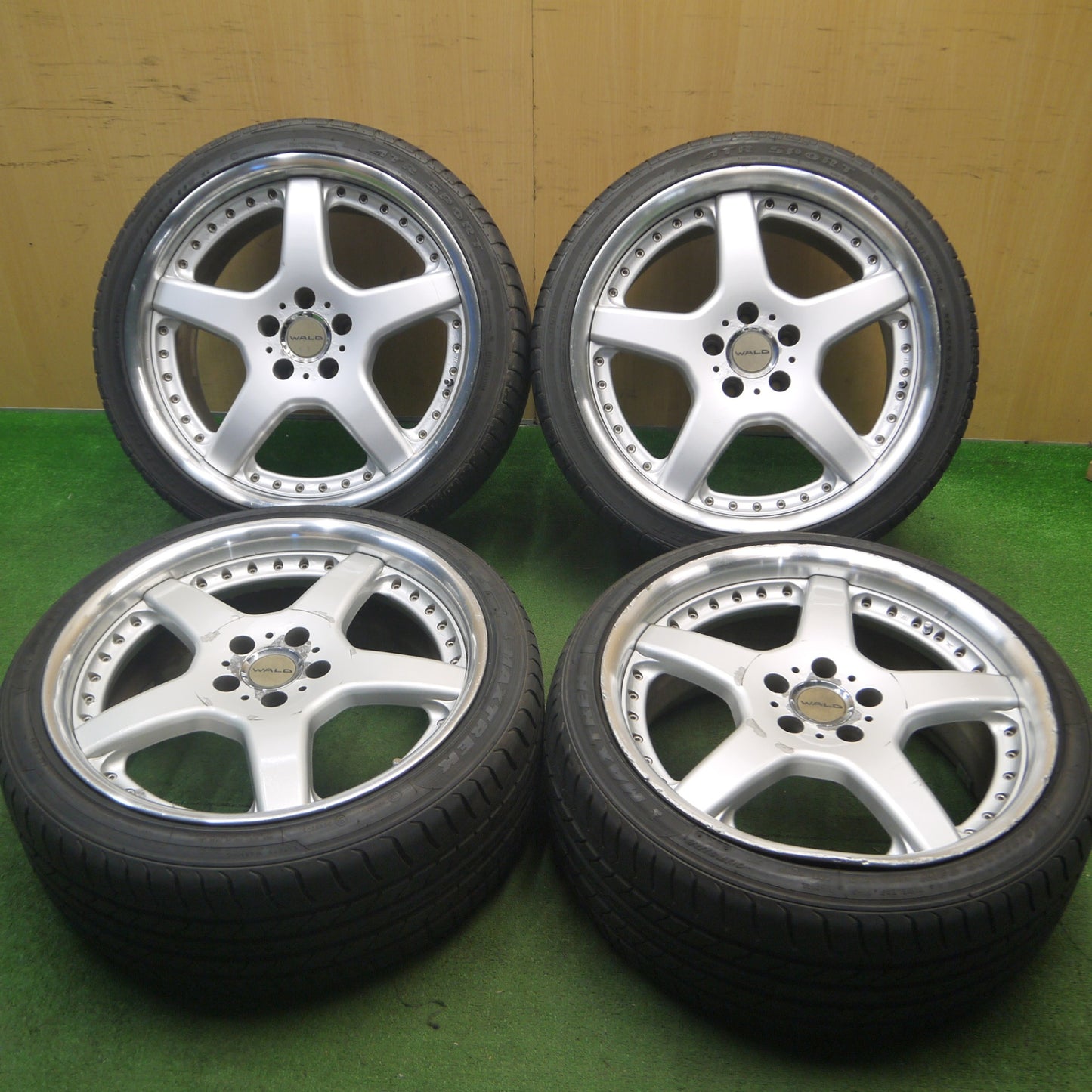 [送料無料] バリ溝！21年！ほぼ10分★WALD シュトライフェン 245/35R19 275/30R19 マックストレック MAXIMUS M1 ATR SPORT 19インチ ヴァルド PCD114.3/5H★5021809Hノ