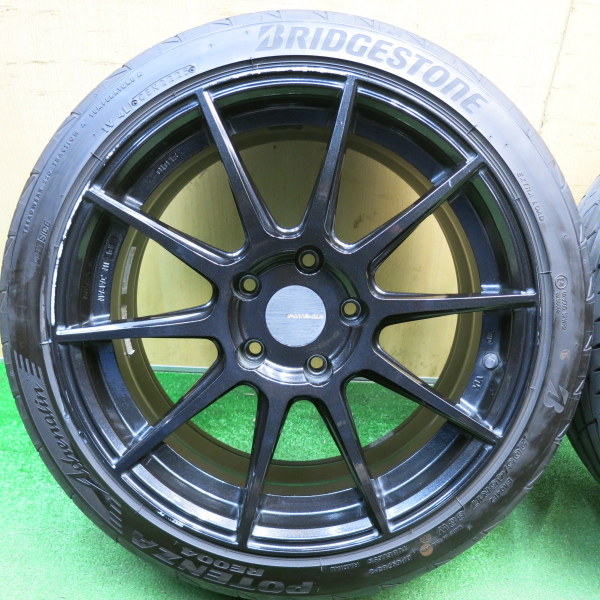 バリ溝！25年！9.5分★205/45R17 ブリヂストン ポテンザ RE004 Adrenalin POTENZA SW010 社外 アルミ 17インチ PCD114.3/5H★6043005HAノ