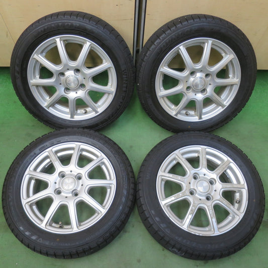 バリ溝！24年！ほぼ10分★スタッドレス 155/65R14 ダンロップ ウインターマックス 03 Leitua 社外 アルミ WM03 14インチ PCD100/4H★6021706イス